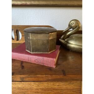 Vintage Brass Jewelry Box Hinged Lid Hexagon Shape Brass Box Antique Brass